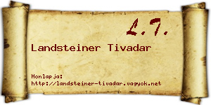 Landsteiner Tivadar névjegykártya